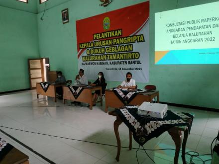  Konsultasi Publik Tentang Raperkal APBKal Tahun Anggaran 2022 Kalurahan Tamantirto