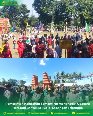 Pemerintah Kalurahan Tamantirto menghadiri Upacara Hari Jadi Bantul ke-192 di Lapangan Trirenggo