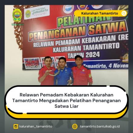 Relawan Pemadam Kebakaran Kalurahan Tamantirto Mengadakan Pelatihan Penanganan Satwa Liar