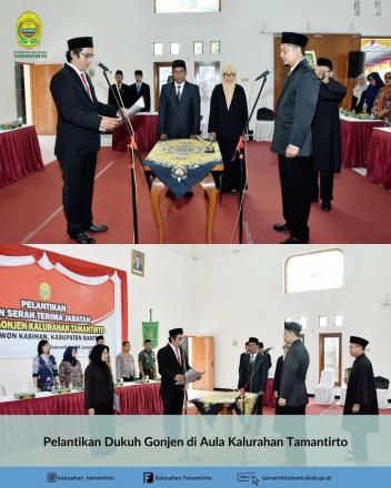Pelantikan Dukuh Gonjen di Aula Kalurahan Tamantirto