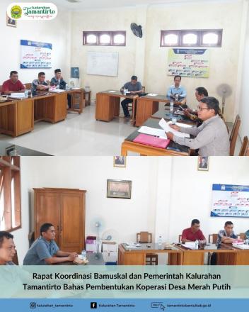 Rapat Koordinasi Bamuskal dan Pemerintah Kalurahan Tamantirto Bahas Pembentukan Koperasi Desa Merah 