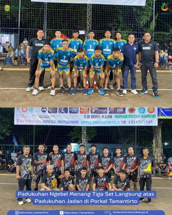Padukuhan Ngebel Menang Tiga Set Langsung atas Padukuhan Jadan di Porkal Tamantirto